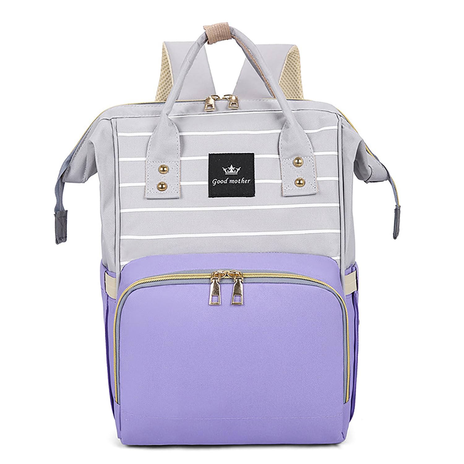 House Of Quirk Baby Diaper Bag Maternity Backpack (Purple/Stripe)