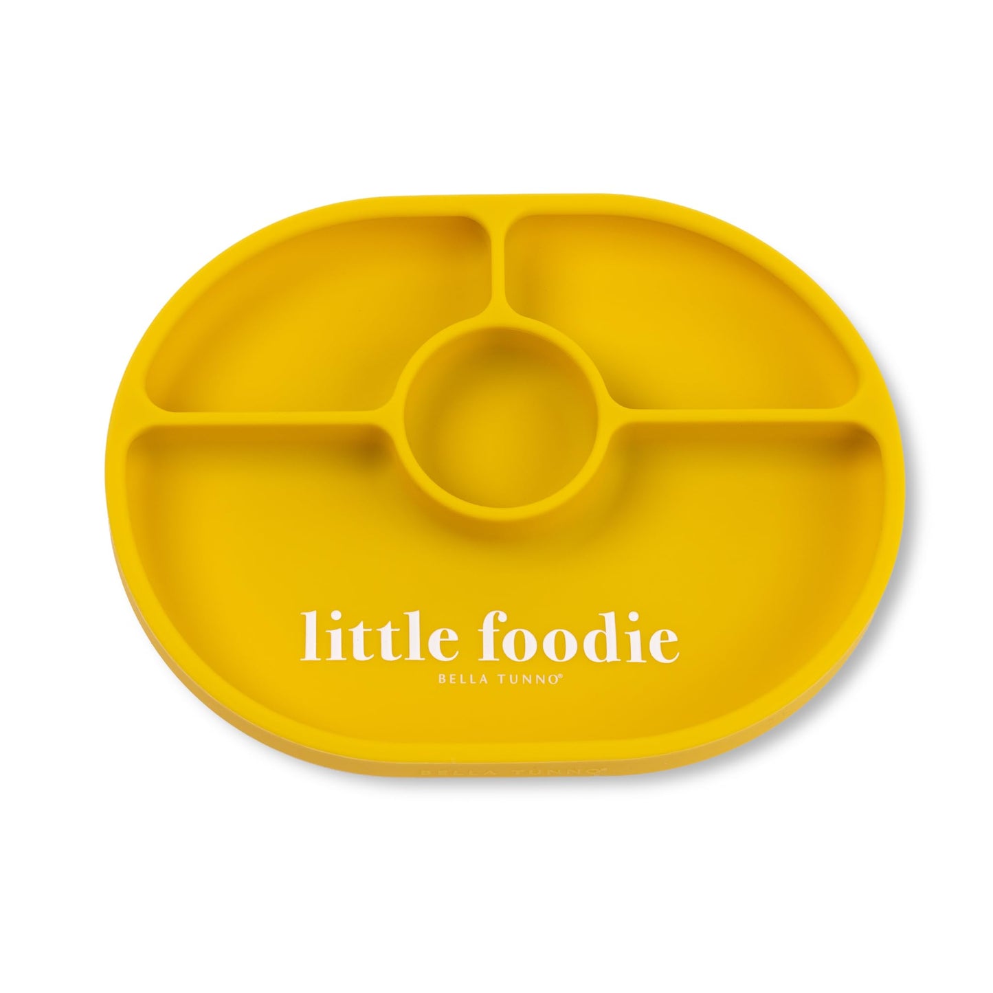 Bella Tunno Suction Plate for Babies & Toddlers, Self-Feeding Dish for Baby Led Weaning, Silicone Divided Plate, Sticks to Highc