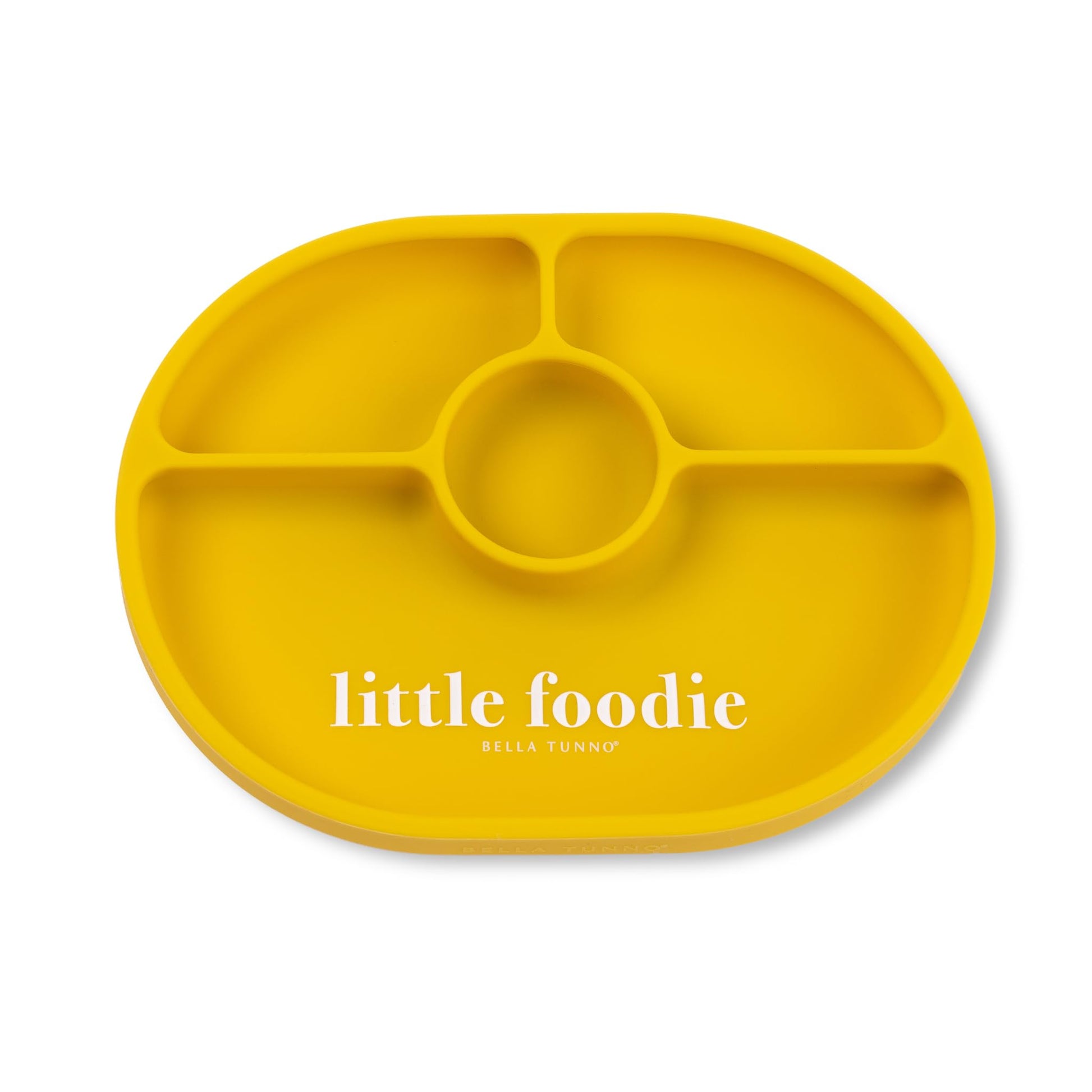 Bella Tunno Suction Plate for Babies & Toddlers, Self-Feeding Dish for Baby Led Weaning, Silicone Divided Plate, Sticks to Highc