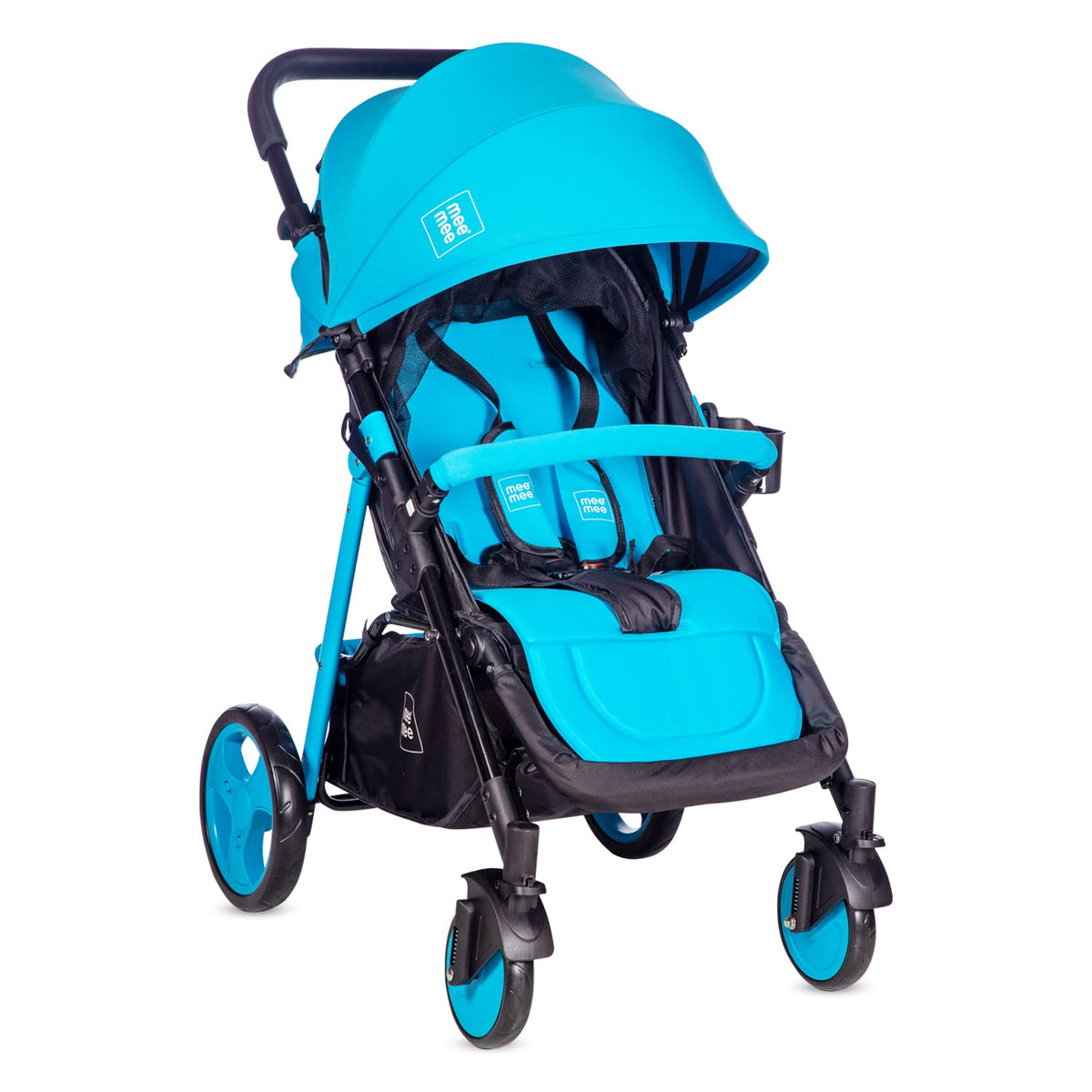 Mee Mee Baby Pram with Reversible Handle | Rotational Wheels | 3 Recline Position Stroller | Quick Compact Folding| Stroller for