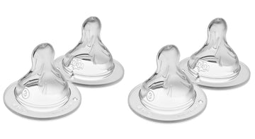 Mam Bottle Nipples Fast Flow Nipple Level 3, For 4+ Months, Skinsoft Silicone Nipples For Baby Bottles, Fits All Mam Bottles, 4