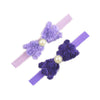 Baby Girls Headbands Lace Rose Bows Pearl Elastic Hair Band Kids With15 Colors (Lavender+Purple)