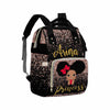 Artsadd Personalized Baby Bag Large Capacity Diaper Bags, Pink Glitter Dot Daypack Custom Name Backpack Casual Daypack Bag Nappy