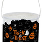 HKEC Canvas Cute Bucket with Handles,Small Stoarge Bucket,Candy Bag,Gift Baskets,Room Decor(Black Halloween)