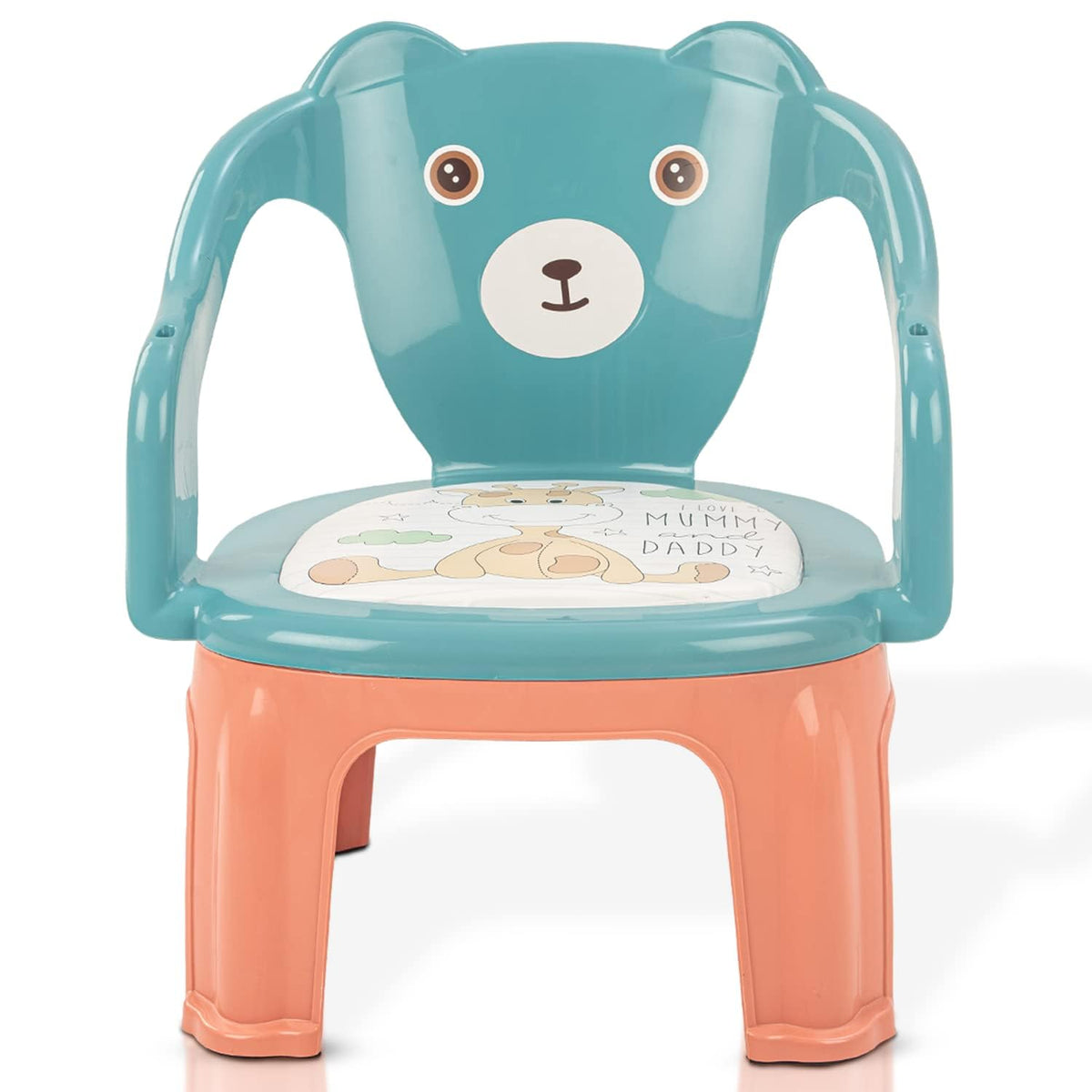 Baybee Plastic Baby Chair For Study Table With Cushion Seat, High Backrest & Booster Support For Toddlers 1 To 4 Years (Green)