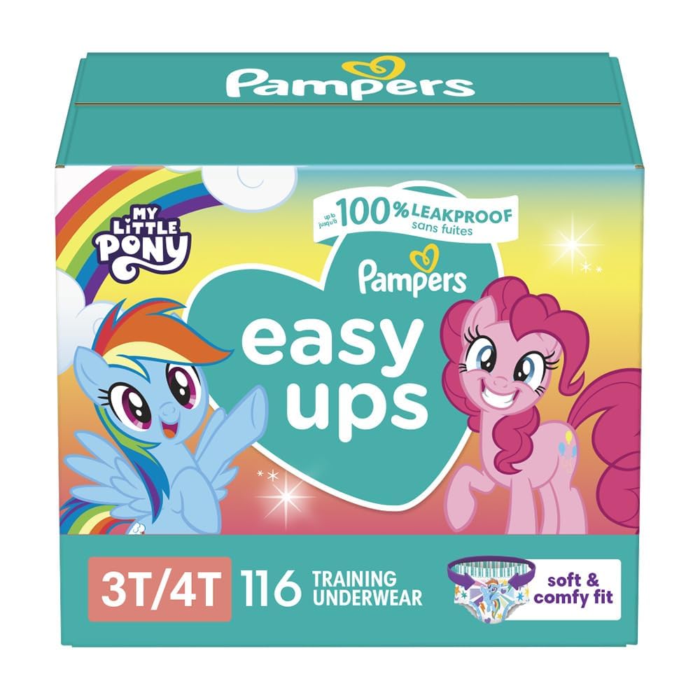 Pampers Training Pants - Easy Ups Girls & Boys - Size 3T-4T, 116 Count, My Little Pony Potty Underwear (Packaging May Vary)