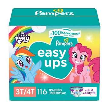 Pampers Training Pants - Easy Ups Girls & Boys - Size 3T-4T, 116 Count, My Little Pony Potty Underwear (Packaging May Vary)
