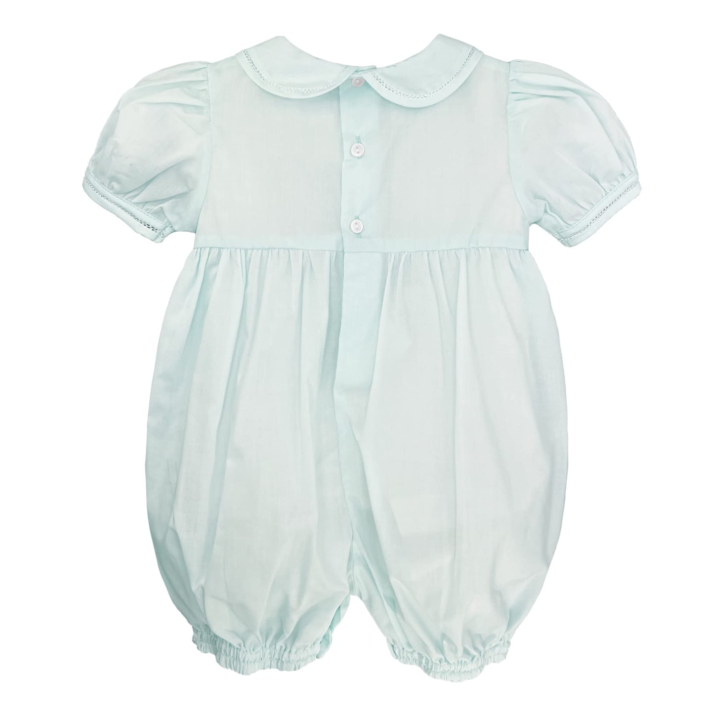 Petit Ami Baby Girls French Bubble With Diamond Smocking, 9 Months, Mint