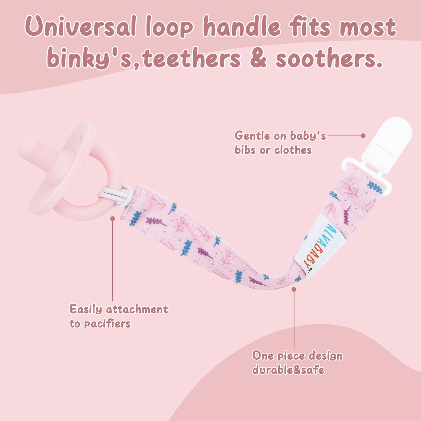 Alvababy Pacifier Clips 8 Pack Binky Paci Clip Holder Leashes For Baby Boys Girls 8Dp09-Da