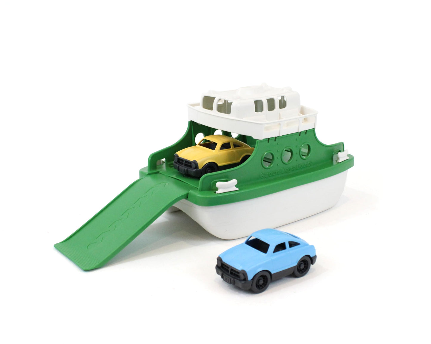 Green Toys Ferry Boat Bathtub Toy, Green/White, 10X 6.6x 6.3