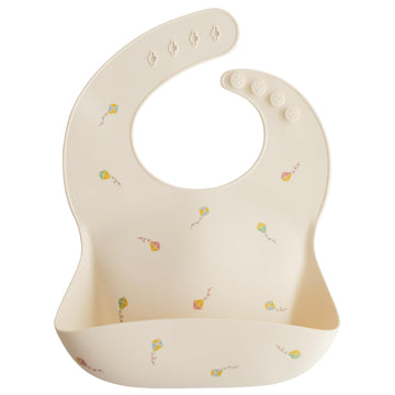 Mushie Silicone Baby Bib | Adjustable Fit Waterproof Bibs (Kites)