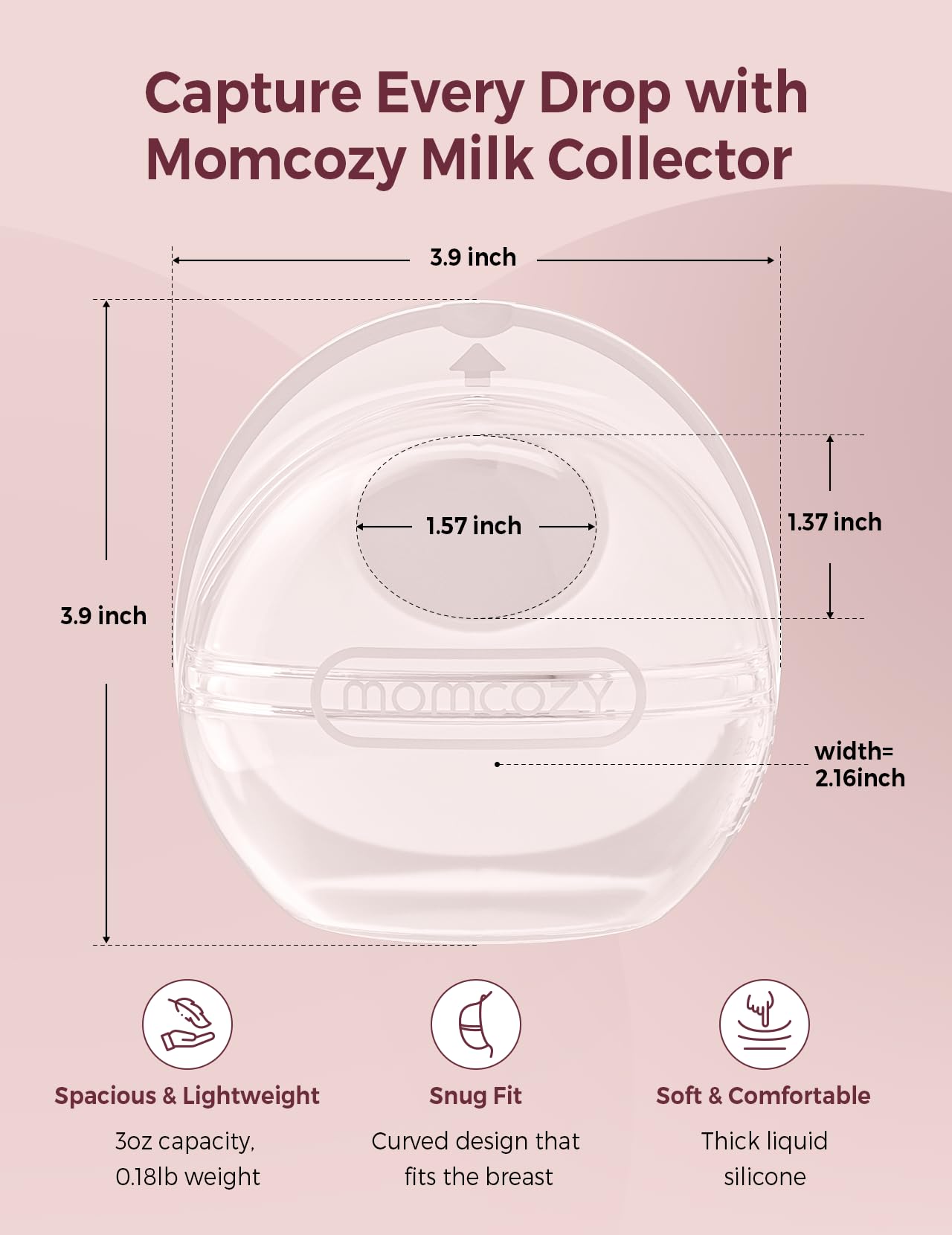 Momcozy Breast Milk Collector, Milk Collectors For Breastfeeding, Reusable Breast Milk Shells, Silicone Catcher With More Fit &