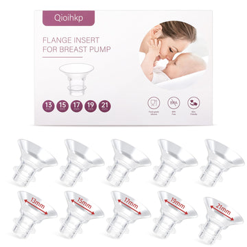 Electric Breast Pump Flange Inserts 13/15/17/19/21 Mm 10Pcs For 24 Mm Shield Flange/Shield Of Most Pumps, Bpa Free Inserts,Hands