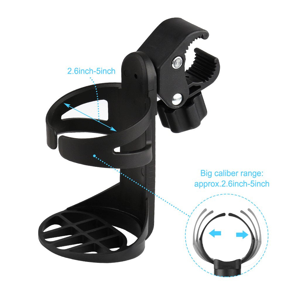 Accmor Stroller Cup Holder, Universal Cup Holder For Uppababy Nuna Doona Strollers, 360 Rotatable Large Caliber Drinks Holder Cu