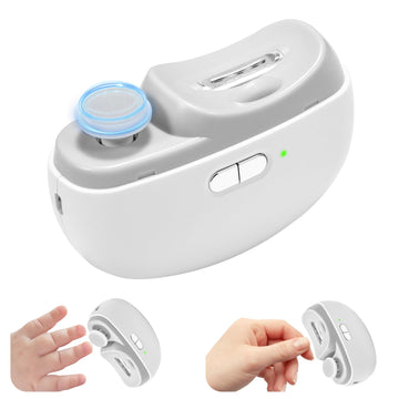 Electric Nail Clipper & Baby Nail Trimmer Polisher 3 In 1 (Not For Toenail) With Nail Scraps Storage, Led Light, 2 Speeds, Recha