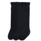 Epeius 3 Pair Pack Baby Girls Boys No Seam Black Uniform Knee High Socks Tube Ruffled Stockings Infants And Toddlers For 12-36 M