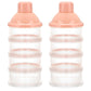 Accmor Formula Dispenser On The Go, 4 Compartments Stackable Formula Container For Travel, Baby Milk Powder Kids Snack Container