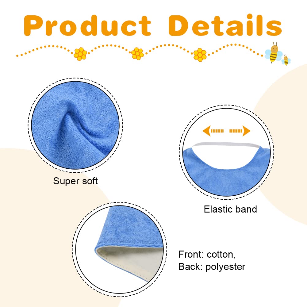 Vicloon Baby Bibs, 5Pcs Terry Bib Set, Baby Bibs For Boys, Girls, Terry Drool Cotton Bibs Waterproof Protection, Adjustable Elas