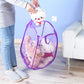 Portable Small Mesh Laundry Hamper Foldable Nursery Storage Basket For Baby Clothes Kids Toy Pop Up Camper Hampers Purple