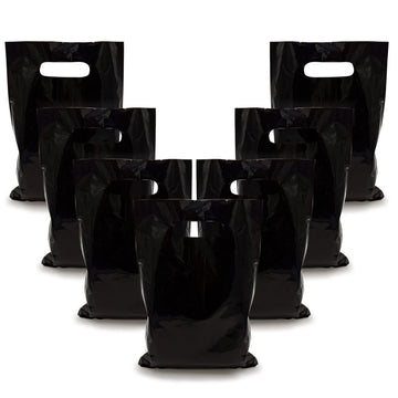 Tosparty 40Pcs Black Plastic Gift Bags Candy Bags Die Cut Plastic Bags Are Sturdy And Durable Party Assorted Plastic Bag Gift Ba