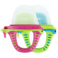Teetherpop Fillable Silicone Teether for Babies (2-Pack) - Breastmilk Popsicle Molds for Teething w/Spill-Proof Sippy Slits - Fr