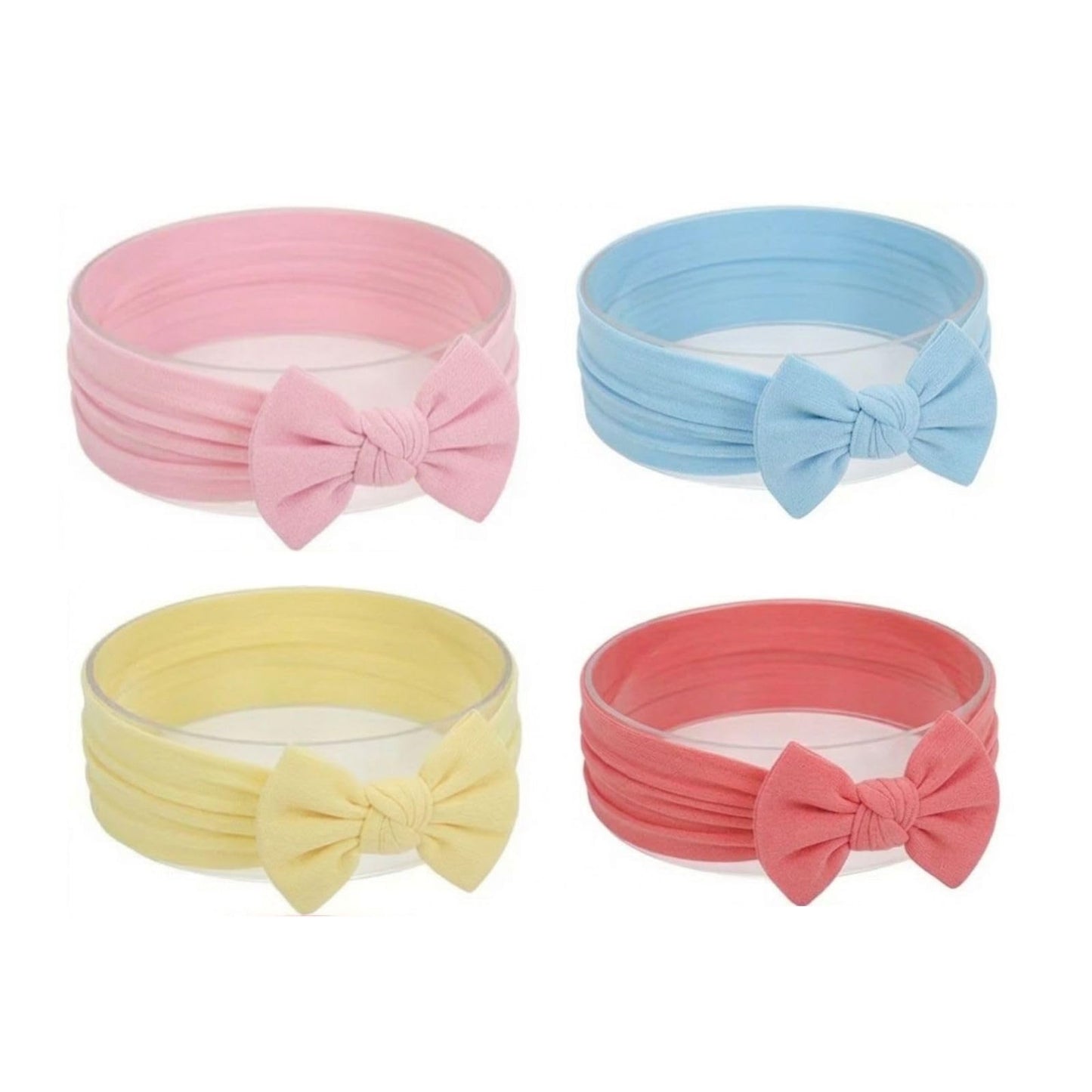 Inheaven 4 Pcs Super Stretchy Soft Knot Headbands With Hair Bows Head Wrap Hair Accessories For Newborn Baby Girls Infant Toddle