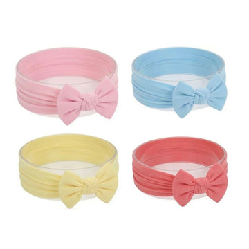 Inheaven 4 Pcs Super Stretchy Soft Knot Headbands With Hair Bows Head Wrap Hair Accessories For Newborn Baby Girls Infant Toddle