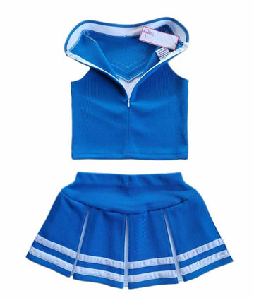 Total 2550 Little Girls' Cheerleader Cheerleading Outfit Uniform Costume Cosplay Halloween Medium Blue/White (Xxl / 13-16)