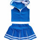 Total 2550 Little Girls' Cheerleader Cheerleading Outfit Uniform Costume Cosplay Halloween Medium Blue/White (Xl / 10-12)