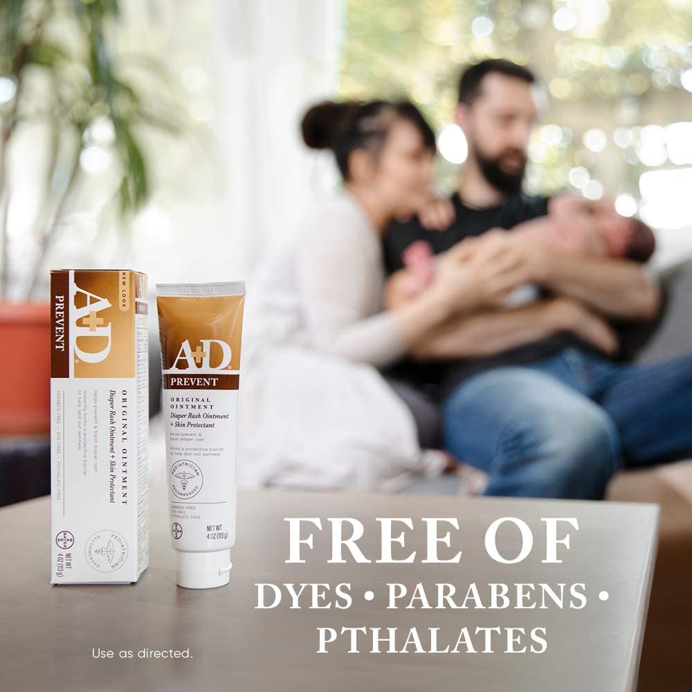 A+D Original Diaper Rash Ointment, Skin Protectant With Lanolin And Petrolatum, Seals Out Wetness, Helps Prevent Baby Diaper Ras