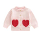 Baby Girl Cardigan Valentines Day Knit Sweater Love Heart Chunky Coat Knitwear Toddler Fall Winter Clothes (Pink Heart, 18-24 Mo