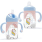 hahaland Sippy Cups for Baby 6-12 Months - 2 in 1 Spout & Straw Unicorns Sippy Cups for Toddlers 1-3 No Spill Transition Weighte