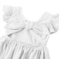 Dutebare Toddler Girls Dress Cotton Linen Ruffle Halter Sleeveless Kids Casual Summer Beach Party Dresses White 90