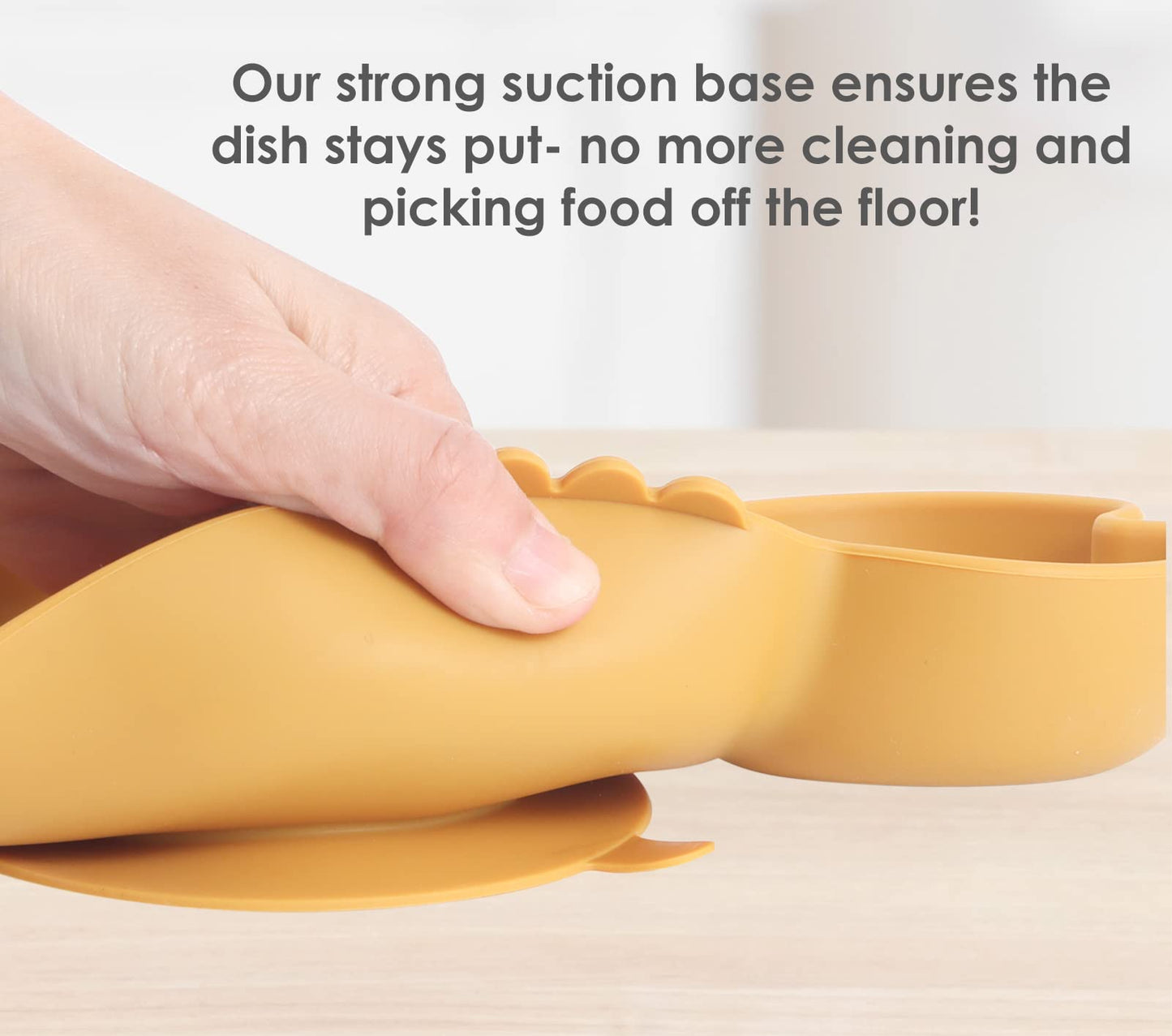 ROCCED Suction Plates for Baby, Silicone Plates with Suction for Baby Divided, Baby Spoon Fork Set for Toddler Baby Dishes Kids