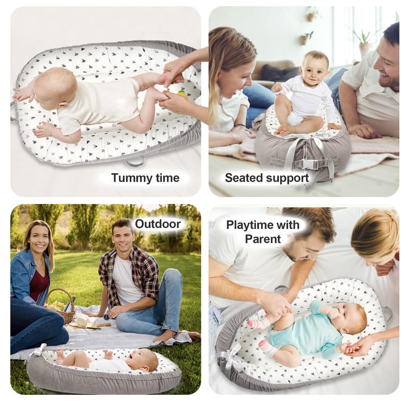 Jocute Baby Lounger,Portable Cosleeper, Polyester Cotton Infant Nest Cover, Comfortable Newborn Lounger, Ultra Baby Shower, Trav