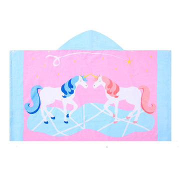 Bavilk Kids Hooded Bath Beach Towel Girls Boys Swim Pool Cover Up Super Absorbent Cute Cartoon Animal Full Vitality (Lucky Unico