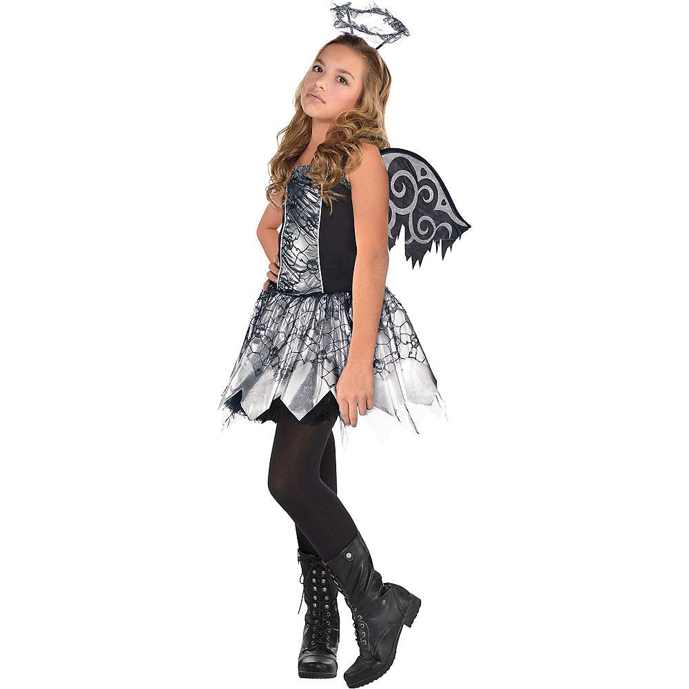 Amscan 842696 Black And Silver Fallen Angel Costume, Children Medium Size, 1 Piece