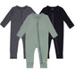 Guisby Rayon Baby Pajamas Footless, Long Sleeve With Zipper 3Pack Romper 0-3 Months