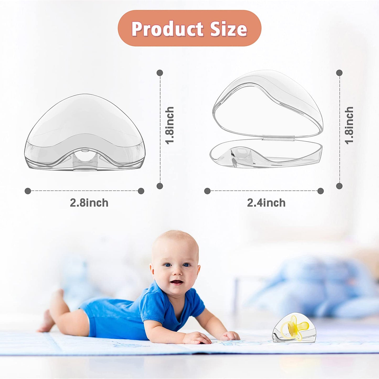 Smlpuame Pacifier Case,4 Pack Bpa Free Pacifier Holder Case,Transparent Container Box For Baby Binky(Not Included),Essential Pac