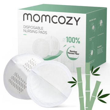 Momcozy Bamboo Fiber Disposable Nursing Pads, 100% Natural Materials And 100% Biodegradable Breast Pads, Breastfeeding Essential