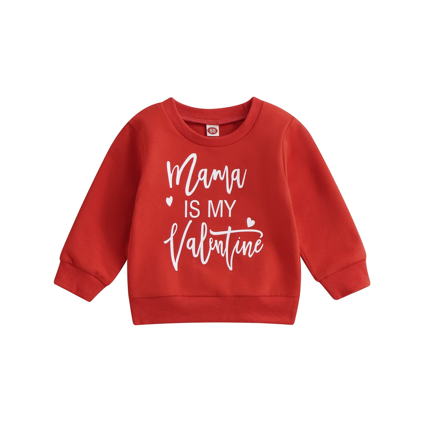 Infant Baby Girl Boy Valentine 'S Day Outfit Long Sleeve Crewneck Sweatshirt Pullover Tops Shirts Fall Winter Clothes (V-Red, 18
