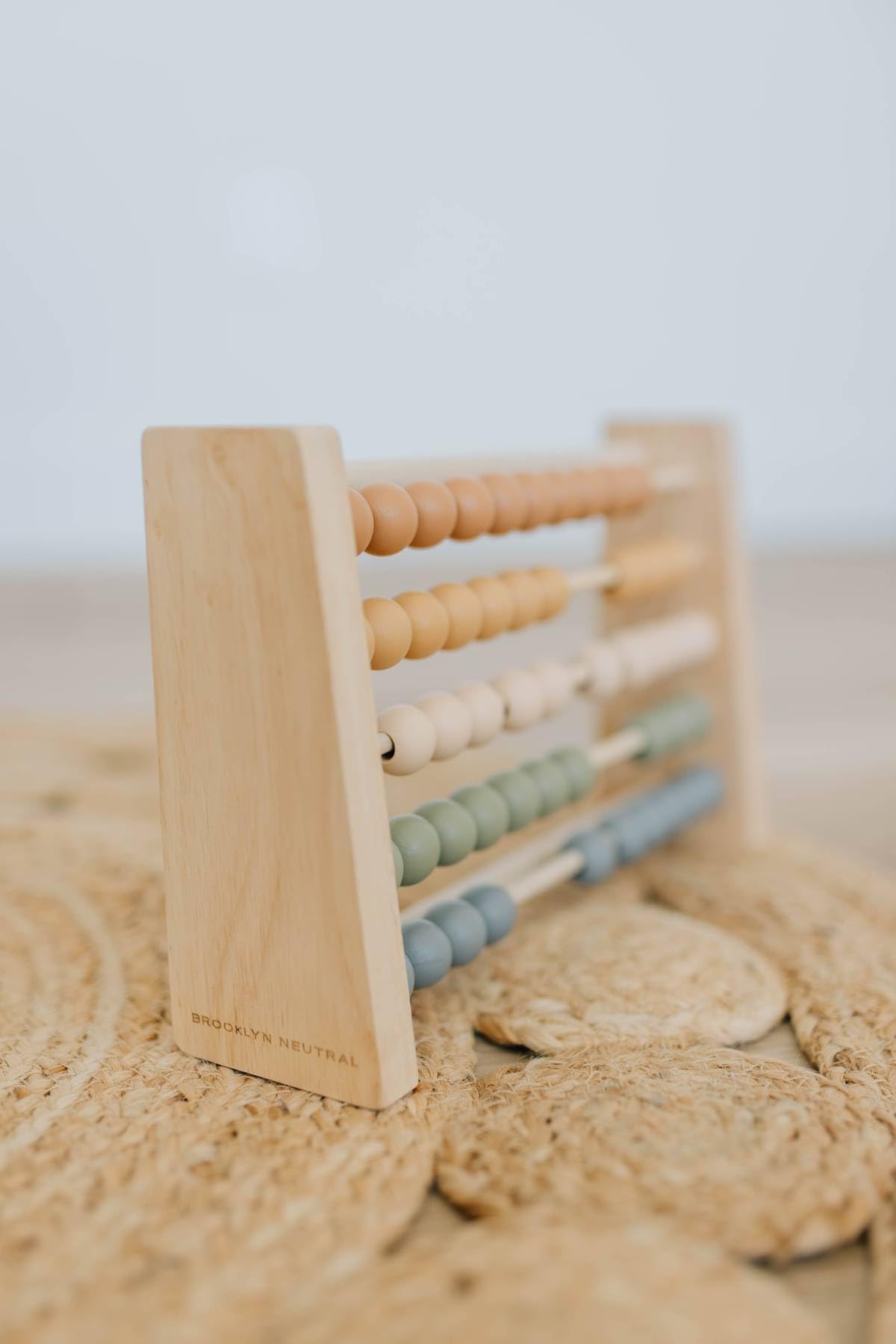 Brooklyn Neutral Boho Abacus - STEM Toy- Boho Nursery Decor and Playroom Decor- Math Toddler Toy with Beads- Montessori Toys - A