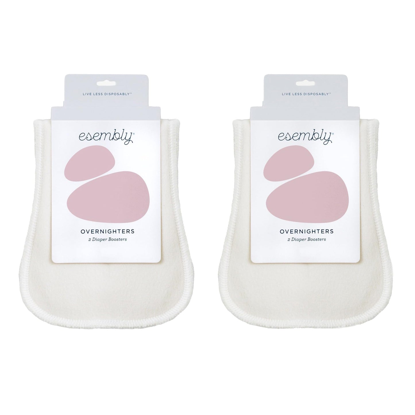 Esembly Overnighters - Organic Cotton Cloth Diaper Booster Inserts with Stay-Dry Fleece - Reusable Nighttime Absorbency Doublers