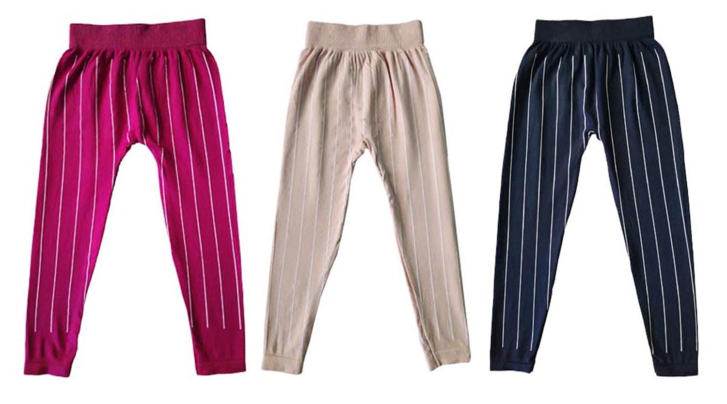 LOVO Girls Lycra Leggings (SLEX02030560, Multicolor, 67 Years) Pack of 3