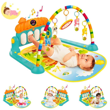 Kinha Collection Multifunction Baby Activity Gym Mat 012 Months With Rattles & Toys, Soft Play Mat For Early Learning