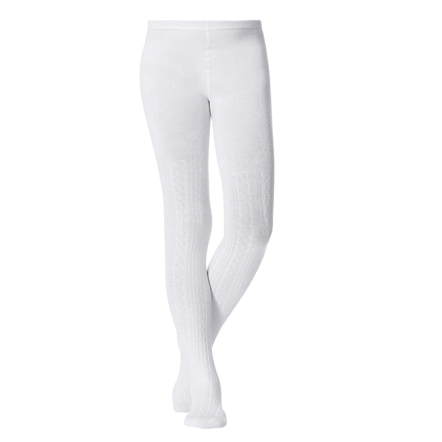 Girl Tights Toddler Cable Knit Cotton Tights Dance Ballet Pantyhose Leggings Stocking Pants Tights For Girls Age 4-12 2 Pairs Wh