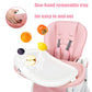 Infans High Chair With One-Hand Removable Tray, 4 Lockable Wheels & Large Storage Basket - Multi-Adjustable Height, Recline & Fo