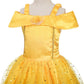 Dressy Daisy Little Girls Princess Dress Up Costume Gold Yellow Ball Gown Fancy Halloween Xmas Birthday Party Carnival Size 10-1