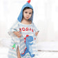 Tonwhar Kids Bath/Pool/Beach Hooded Poncho Towel-Cartoon Animal Pattern Cotton Beach Towel For Baby And Kids (Dinosaur, 1-4 Year