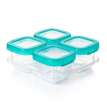 Oxo Tot Baby Blocks Food Storage Containers, Teal, 6 Oz - Set Of 2